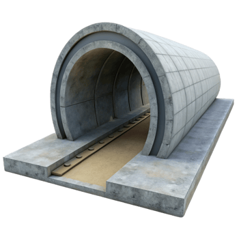 wonderful modern Tunnel section, concrete, genuine png