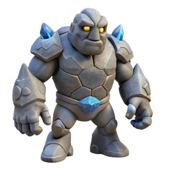 extraordinary traditional A powerful golem, made of stone and animated by magic exclusive png