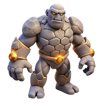 wonderful abstract A powerful golem, made of stone and animated by magic 4K png