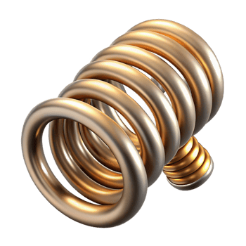 dramatic rustic Steampunk spring, coiled and metallic detailed png
