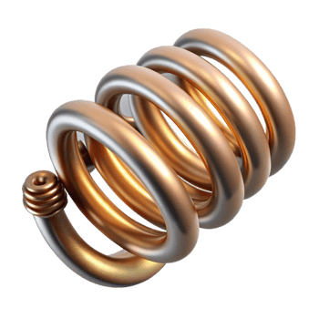 magnificent traditional Steampunk spring, coiled and metallic high quality png
