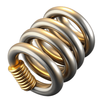 wonderful abstract Steampunk spring, coiled and metallic original png