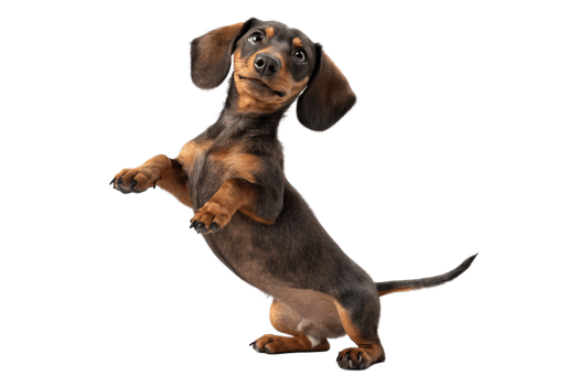 Adorable dachshund dog stands on its hind legs Isolated - generated by ai png