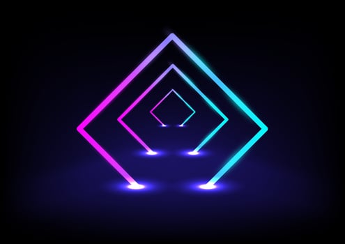 Abstract background with neon light cyberspace vector