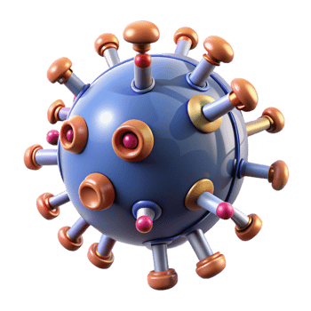 dramatic creative Advanced Medical Nanobots targeting a virus authentic png
