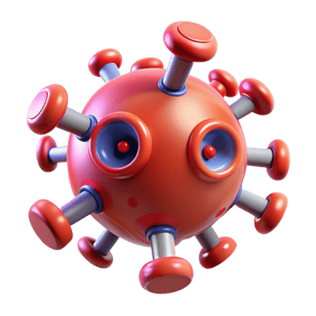 beautiful minimalist Advanced Medical Nanobots targeting a virus professional png