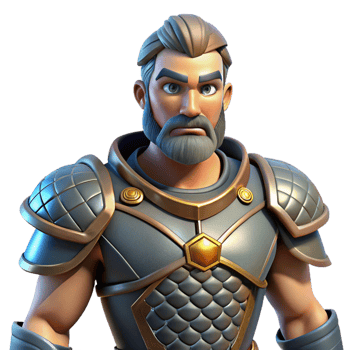 magnificent artistic A powerful warrior, wearing plate armor authentic png