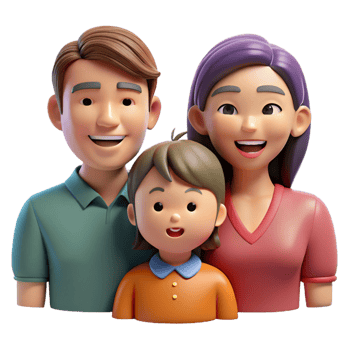 elegant creative Happy family portrait - individual members only, genuine png
