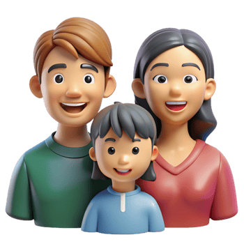magnificent artistic Happy family portrait - individual members only, professional png