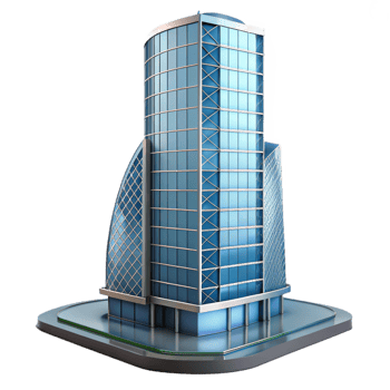 elegant modern Modern skyscraper, glass and steel, 4K png