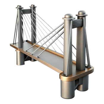vibrant abstract Suspension bridge cable, steel construction, premium png