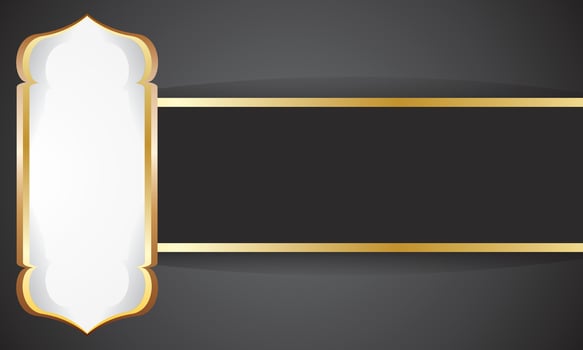 Luxury black background with gold square frame in Islamic style vector