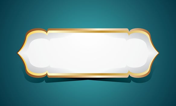 Luxury blue gold long box header text box banner islamic style vector