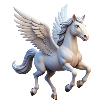 stunning modern Pegasus, winged horse, graceful flight, white coat exclusive png