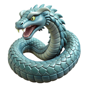 impressive rustic Jormungandr, world serpent, Norse mythology, encircling Midgard professional png