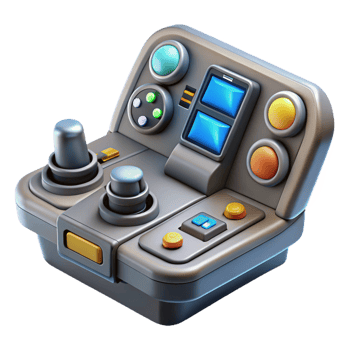 elegant creative Spaceship cockpit control panel, buttons and levers genuine png
