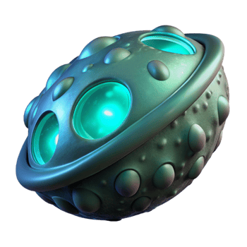 dramatic classic Alien seed pod, textured surface, bioluminescent glow original png