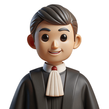 magnificent modern Lawyer in a black robe, exclusive png