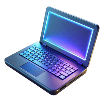 vibrant vintage Gaming laptop with glowing keyboard detailed png