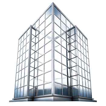 magnificent minimalist Steel and glass skyscraper corner, genuine png