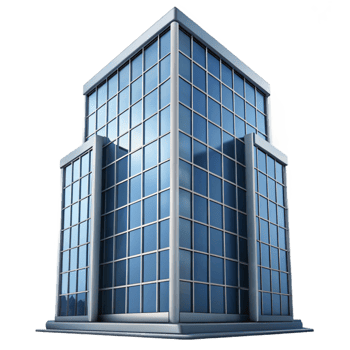 magnificent artistic Steel and glass skyscraper corner, high resolution png