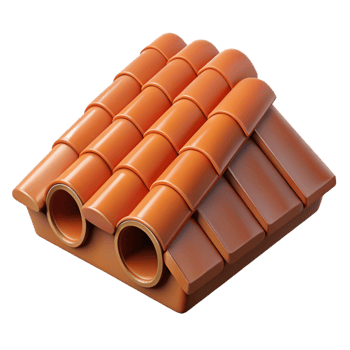 dramatic modern Terracotta roof tile, genuine png