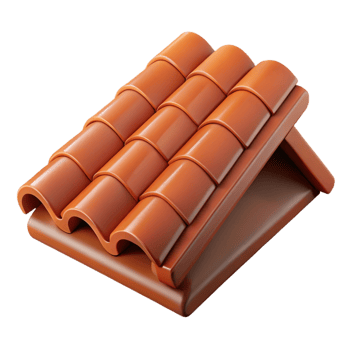 stunning artistic Terracotta roof tile, 4K png
