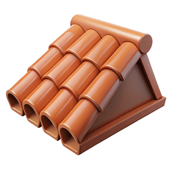 impressive contemporary Terracotta roof tile, high quality png