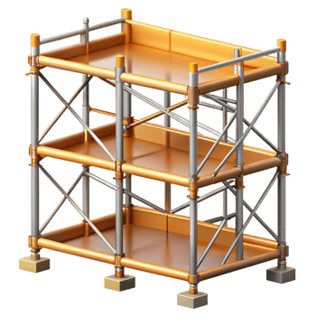 vibrant rustic Scaffolding section, authentic png