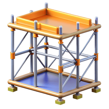 vibrant abstract Scaffolding section, high quality png