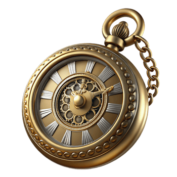 stunning creative Steampunk pocket watch with ornate Roman numerals and filigree details detailed png