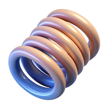 impressive minimalist A spring, coiled and tight, 4K png