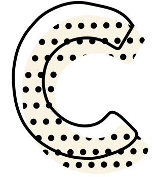 Abstract geometric letter C png