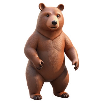 extraordinary artistic A grizzly bear standing on hind legs genuine png