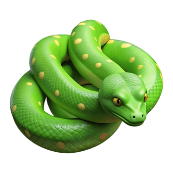extraordinary traditional A slithering green tree python 4K png