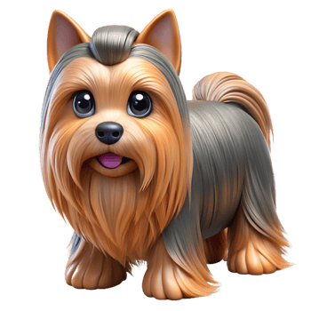 elegant creative A Yorkshire Terrier dog with long, silky hair original png
