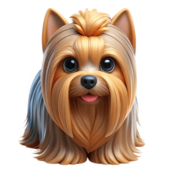 wonderful abstract A Yorkshire Terrier dog with long, silky hair professional png