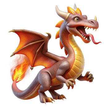 elegant rustic Dragon, mythical serpent, breathing fire, high resolution png