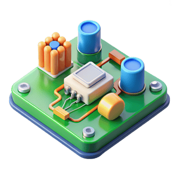 serene contemporary Circuit board with components exclusive png