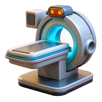 extraordinary artistic Advanced medical scanner with digital display original png