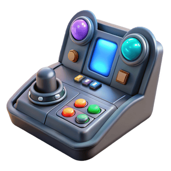 impressive abstract Spaceship cockpit control panel with illuminated buttons premium png