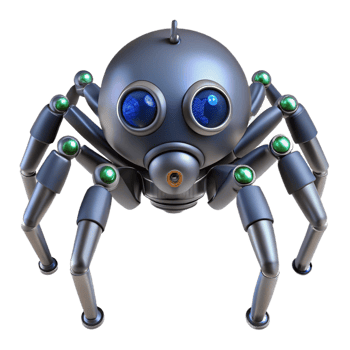 dramatic classic Robotic spider with multiple lenses premium png