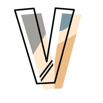 Abstract geometric letter V png