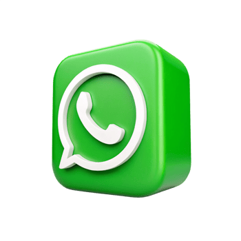 3D WhatsApp Icon Green Square Button with White Phone Symbol for App Design png