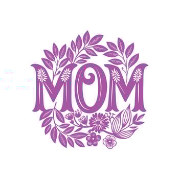 Mom inscription, happy mothers day vector