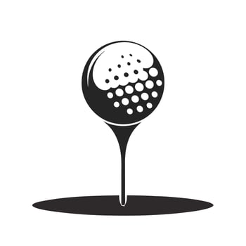Golf ball on tee icon vector