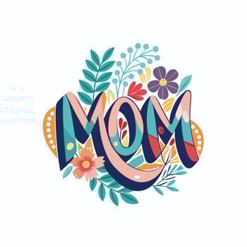 Spring summer floral design. For the best mom inscription. illustration for banner, poster, label, template vector