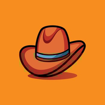 Cowboy hat, American traditional Western hat isolated on white background vector