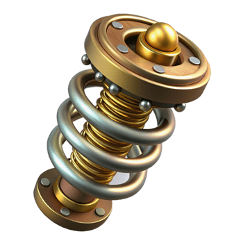stunning traditional Steampunk spring with intricate coils and brass embellishments premium png