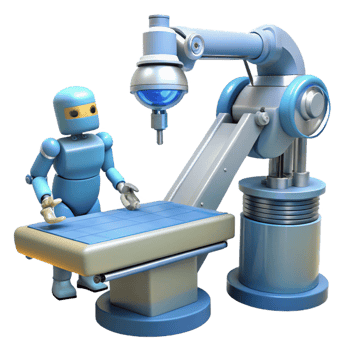 serene classic Surgical robot performing surgery premium png